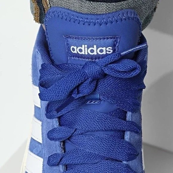 Adidas VL Court 3.0 Blue Suede Gum Sole Sneakers Men's Casual Shoes Sz: W9/M8 - Picture 5 of 6
